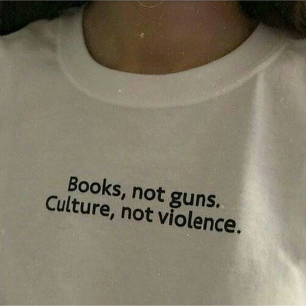 Books Not Guns Culture Not Violence Unisex T Shirt